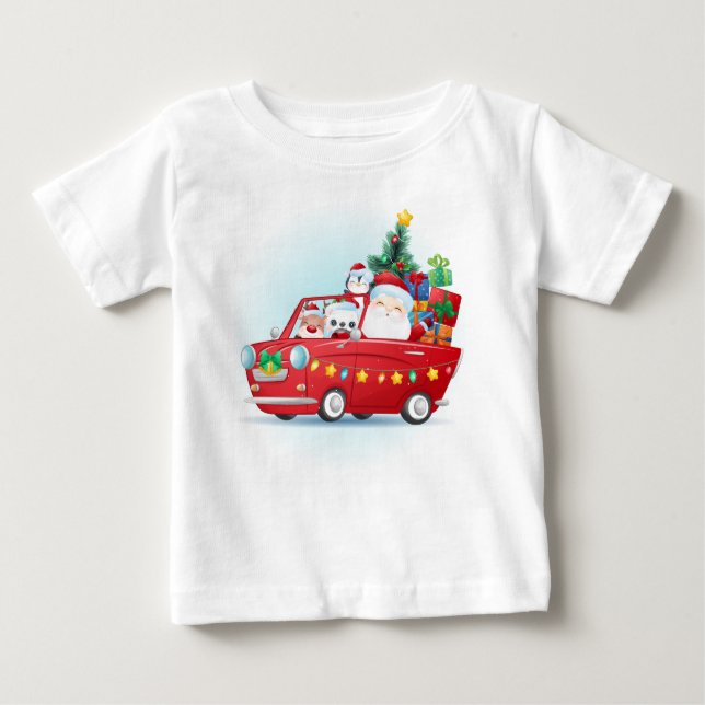 Adorables Christmas Santa With Presents T-Shirt (Front)