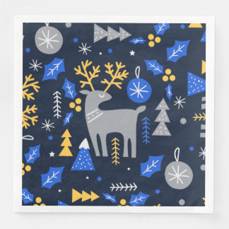 Adorables Christmas Scandinavian Style Blue    Napkin