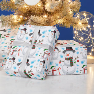Adorables Christmas Snow Men Wrapping Paper