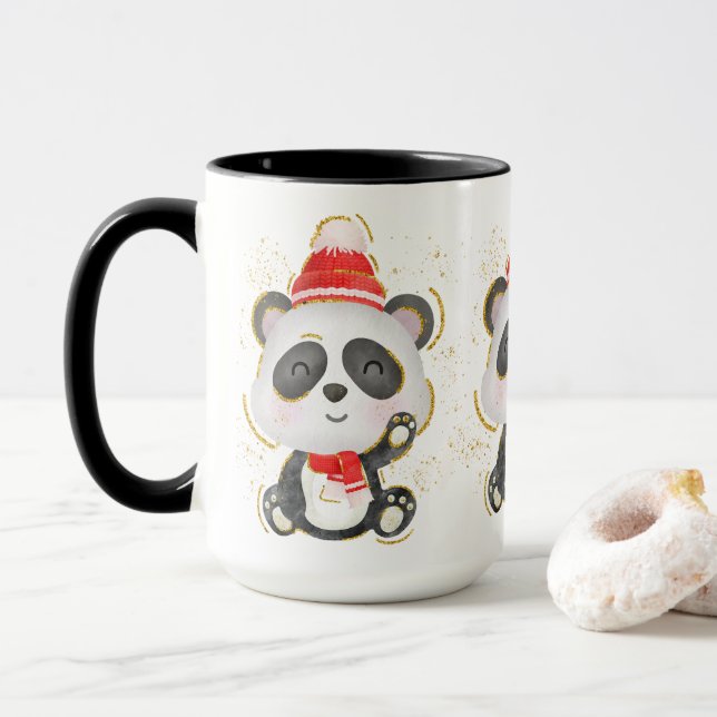 Adorables Christmas Winter Panda Coffee Mug (With Donut)