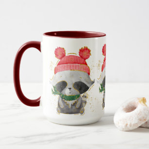 Adorables Christmas Winter Racoon Coffee Mug