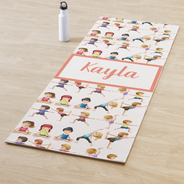 Adorables Custom Kids Doing Exercises Yoga Mat (In Situ)