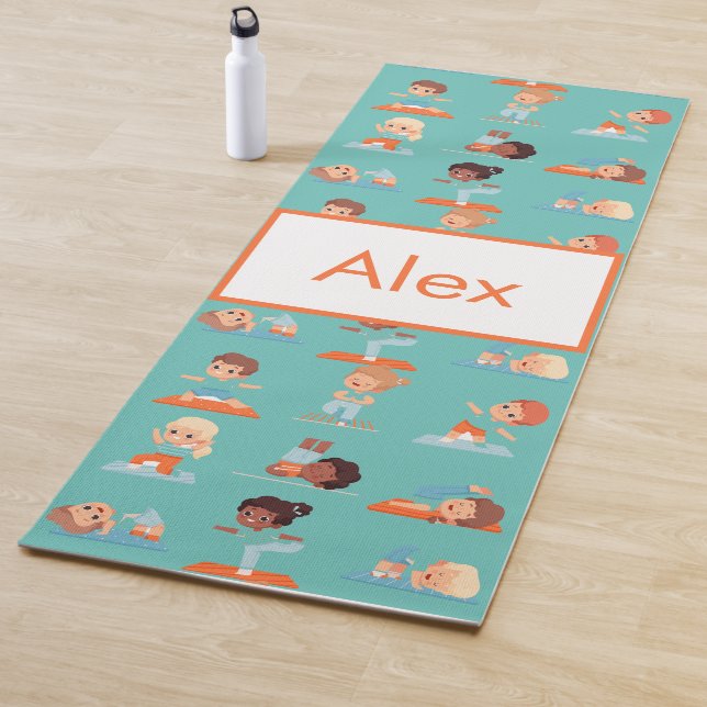 Adorables Custom Kids Doing Yoga Mat (In Situ)
