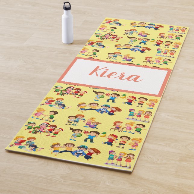 Adorables Custom Kids Playing Yoga Mat (In Situ)