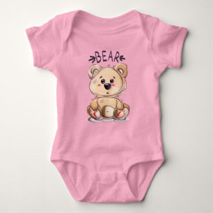 Adorables Cute 3D Teddy Bear  Baby Bodysuit