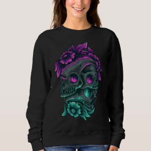 Adorables Day of the Dead 3 Purple & Blue Skulls Sweatshirt