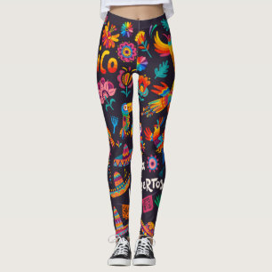 Adorables Day of the Dead Calavara Style Yoga  Leggings