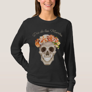 Adorables Day of the Dead Skull Calavara Flowers T-Shirt