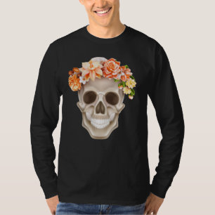Adorables Day of the Dead Skull Calavara Flowers T T-Shirt