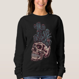 Adorables Day of the Dead Skull With Cactus  Sweatshirt