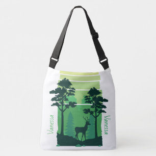 Adorables Deer In Green Forest Custom  Crossbody Bag