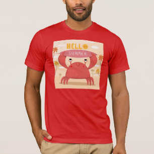 Adorables Funny Crab Hello Summer T-Shirt