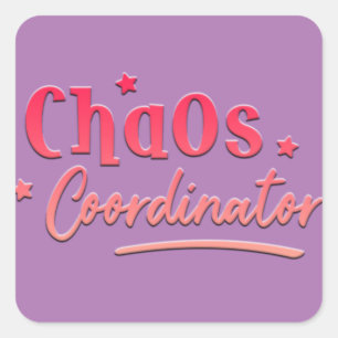 Adorables Funny Kids Chaos Coordinator Square Sticker