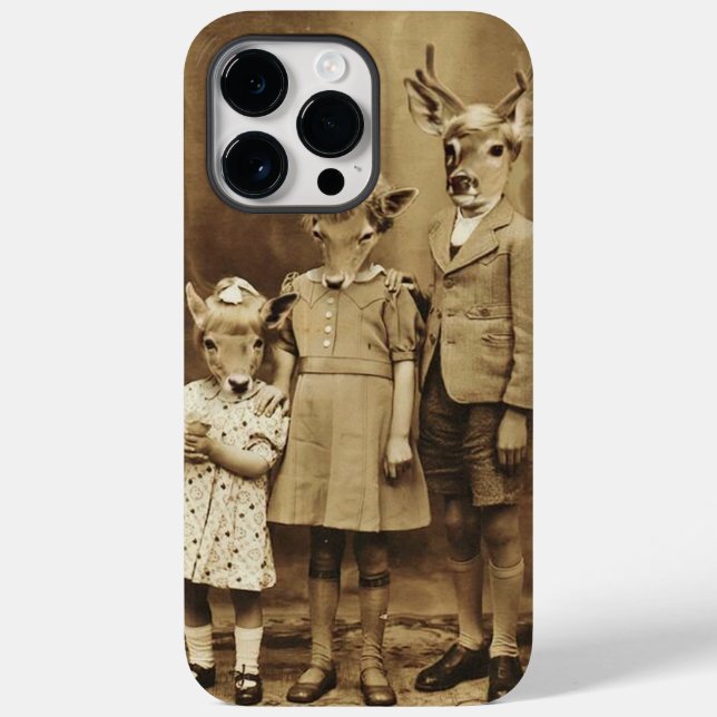 Adorables Halloween Kids In Deer Costumes Creepy Case-Mate iPhone Case (Back)