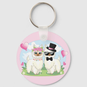 Adorables Llama Love Cute Llama Couple Keychain