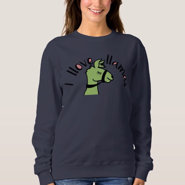 Adorables Llama Love I Llove Llamas Sweatshirt (Front)