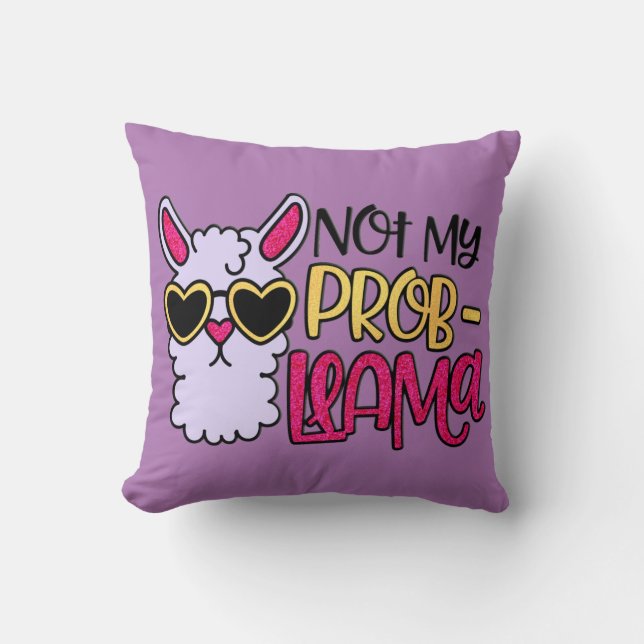 Adorables LLama Love Not My Probllama Purple Cushion (Front)