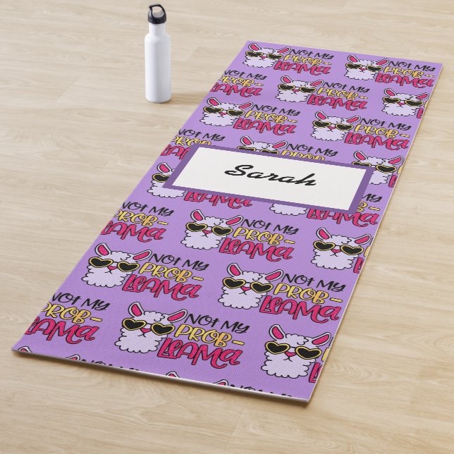 Adorables LLama Love Not My Probllama Purple Yoga Mat (In Situ)