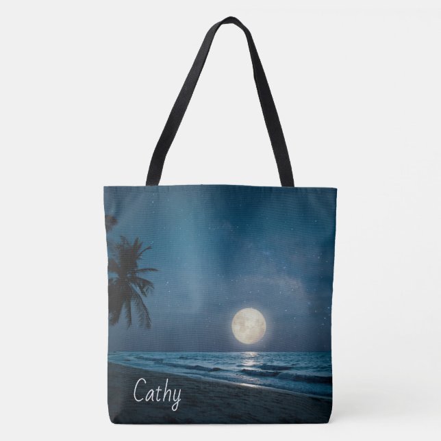 Adorables Moonlight Beach Custom Tote Bag (Front)