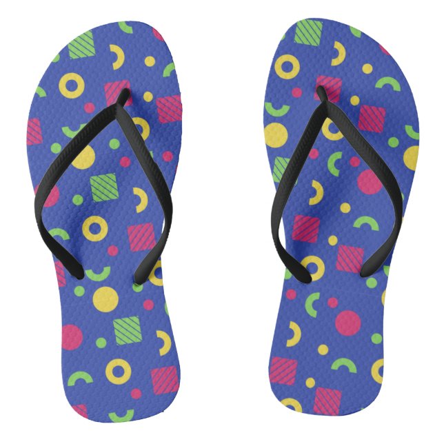 Adorables Synthwave/Retro Memphis Style  Thongs (Footbed)