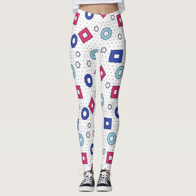 Adorables Synthwave/Vaporwave Style Yoga Leggings (Front)