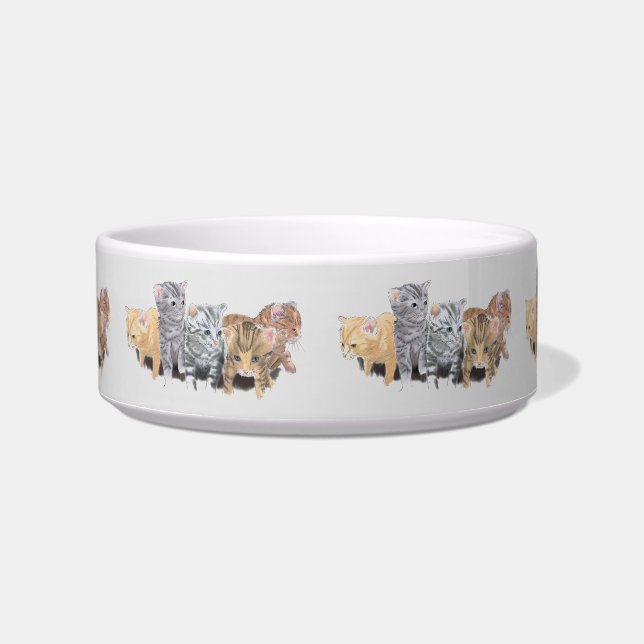 Adorably Cute Kittens Cat Bowl (Front)