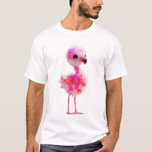Adorably Fluffy Neon Pink Flamingo Chick Men T-Shirt