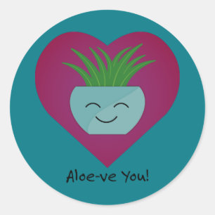 Adorably Funny Aloeve You  Aloe Classic Round Sticker
