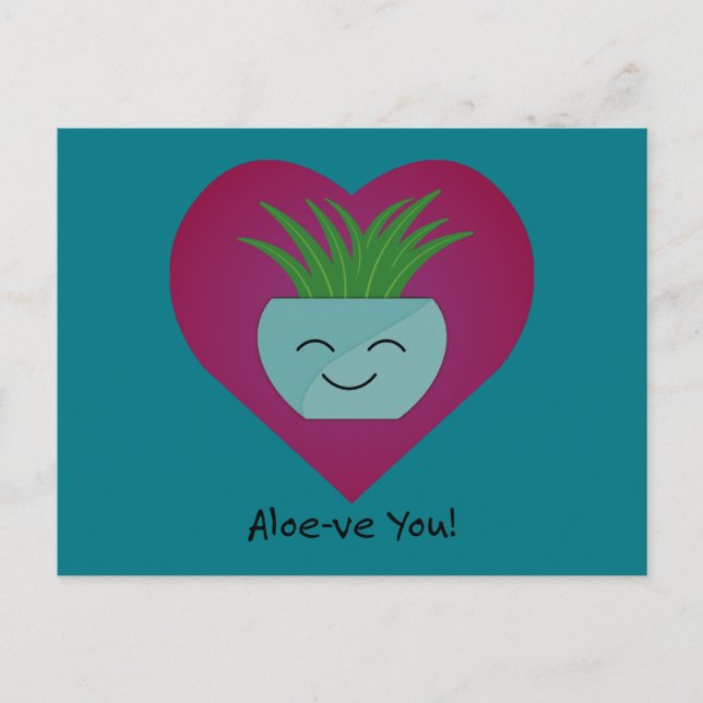 Adorably Funny Aloeve You  Aloe Holiday Postcard (Front)