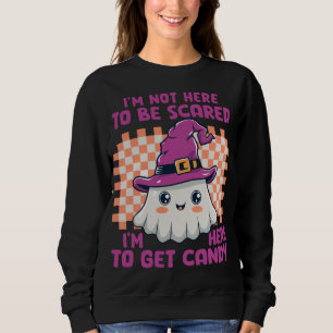 Adorably Scary Kawaii Ghost Witch Funny Halloween  Sweatshirt