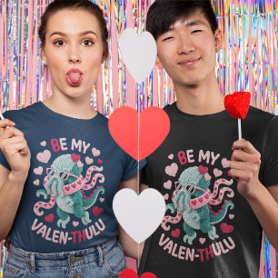 Adorably Spooky Be My Valen-thulu Faux Yarn Tee