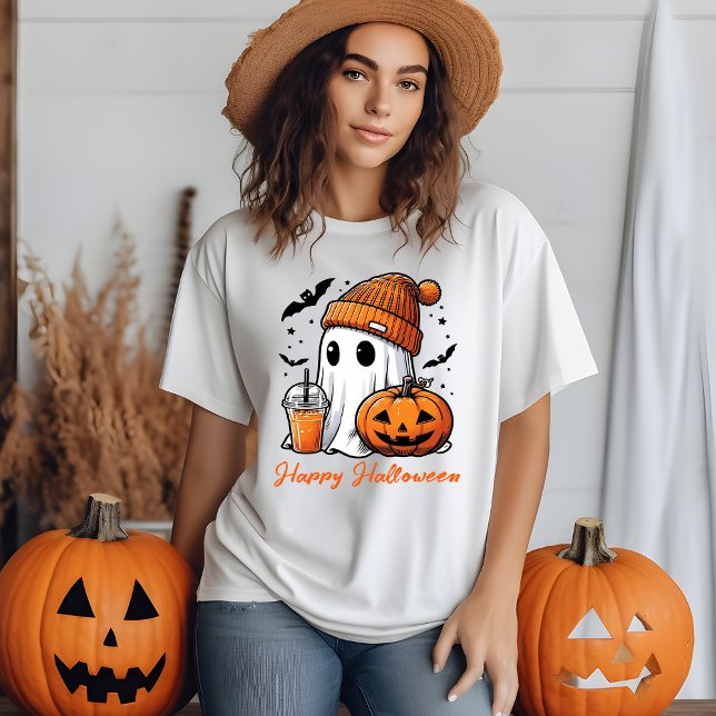 Adorably Spooky Style: Cute Funny Ghost Halloween T-Shirt (Creator Uploaded)