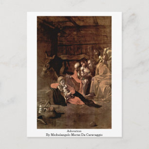 Adoration By Michelangelo Merisi Da Caravaggio Postcard