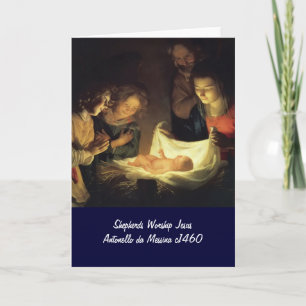 Adoration of Child Adorazion del Bambino Holiday Card