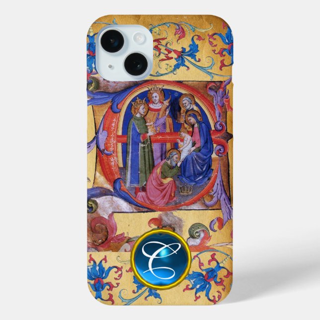 ADORATION OF MAGI CHRISTMAS PARCHMENT MONOGRAM Case-Mate iPhone CASE (Back)