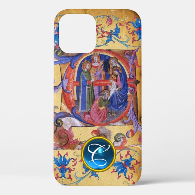 ADORATION OF MAGI CHRISTMAS PARCHMENT MONOGRAM Case-Mate iPhone CASE (Back)