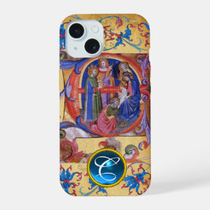ADORATION OF MAGI CHRISTMAS PARCHMENT MONOGRAM iPhone 15 CASE