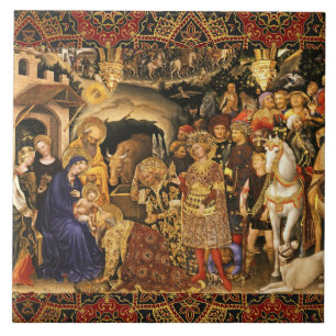 ADORATION OF MAGI Gentile Da Fabriano, Christmas Ceramic Tile