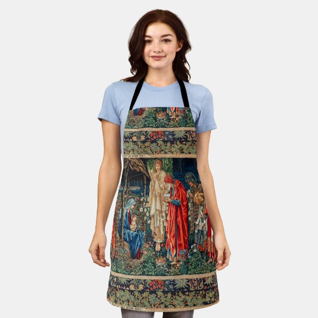 ADORATION OF MAGI Morris,Burne-Jones Apron (Worn)