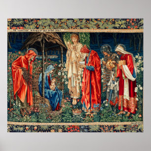 ADORATION OF MAGI Morris,Burne-Jones Christmas Poster