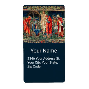 ADORATION OF MAGI Morris,Burne-Jones Label