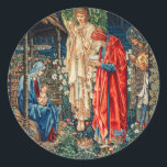 ADORATION OF MAGI Morris,Burne-Jones  Rectangular  Classic Round Sticker<br><div class="desc">Digital collage version and image elaboration by Bulgan Lumini (c) from William Morris and Sir Edward Burne-Jones , Adoration of Magi tapestries.</div>
