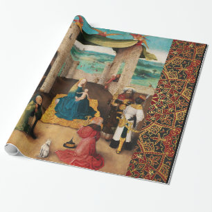 ADORATION OF MAGI , NATIVITY CHRISTMAS PARCHMENT WRAPPING PAPER