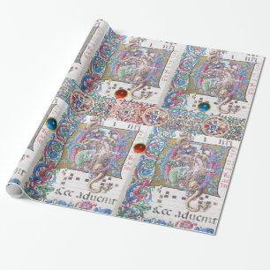 ADORATION OF MAGI , NATIVITY MONOGRAM WITH DOLPHIN WRAPPING PAPER