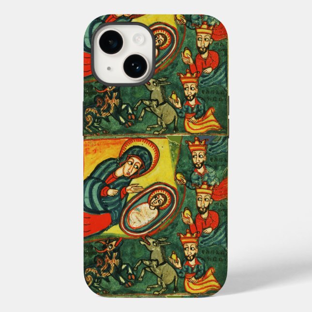ADORATION OF MAGI ,PRIMITIVE NATIVITY Christmas Case-Mate iPhone Case (Back)