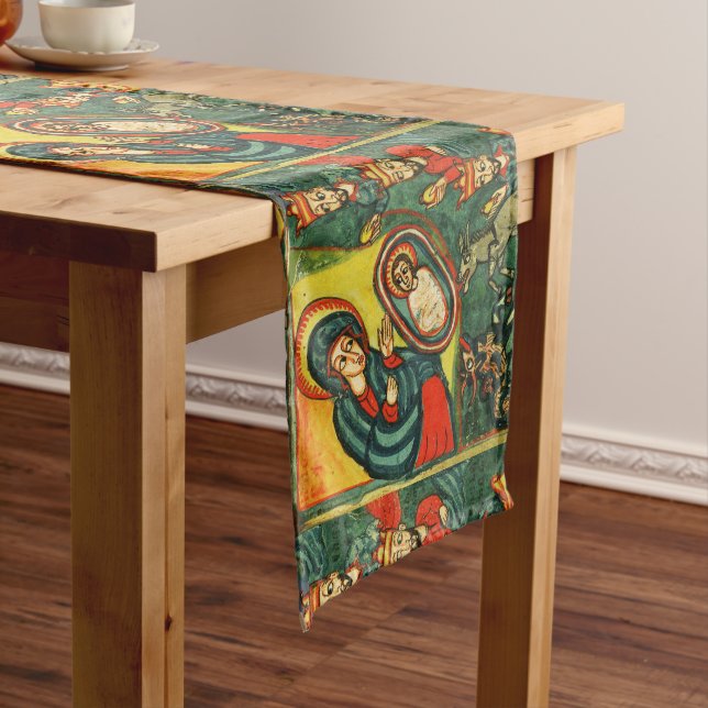 ADORATION OF MAGI ,PRIMITIVE NATIVITY Christmas Long Table Runner (In Situ)