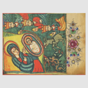 ADORATION OF MAGI, PRIMITIVE NATIVITY Parchment Tissue Paper