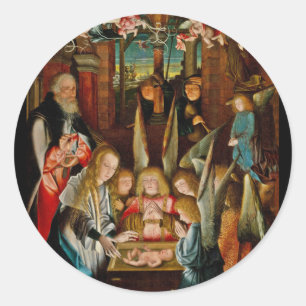 Adoration of the Angels Classic Round Sticker