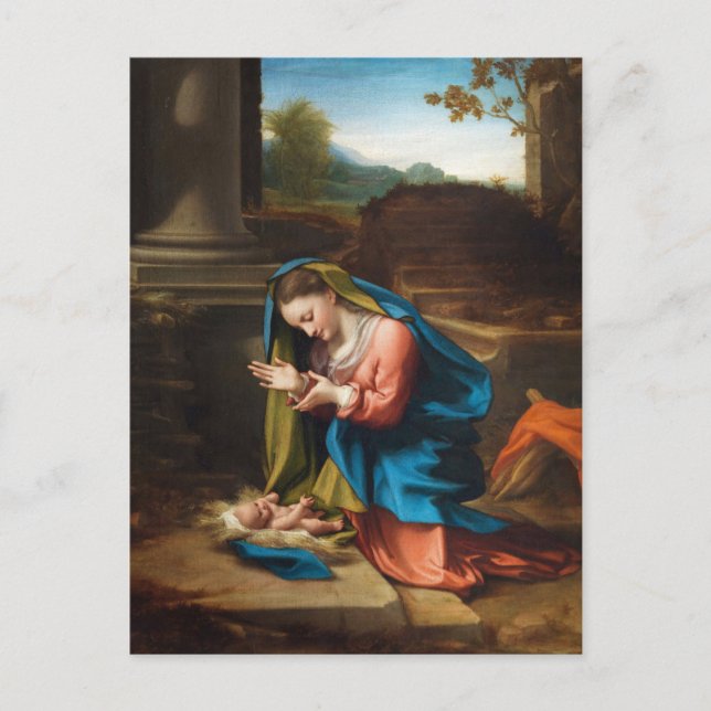 Adoration of the Christ Child by Correggio Postcard (Front)