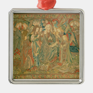 Adoration of the Christ child (Tapestry) Metal Ornament